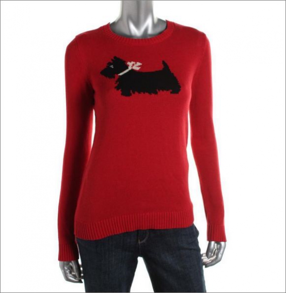 Red Metallic Graphic Pullover